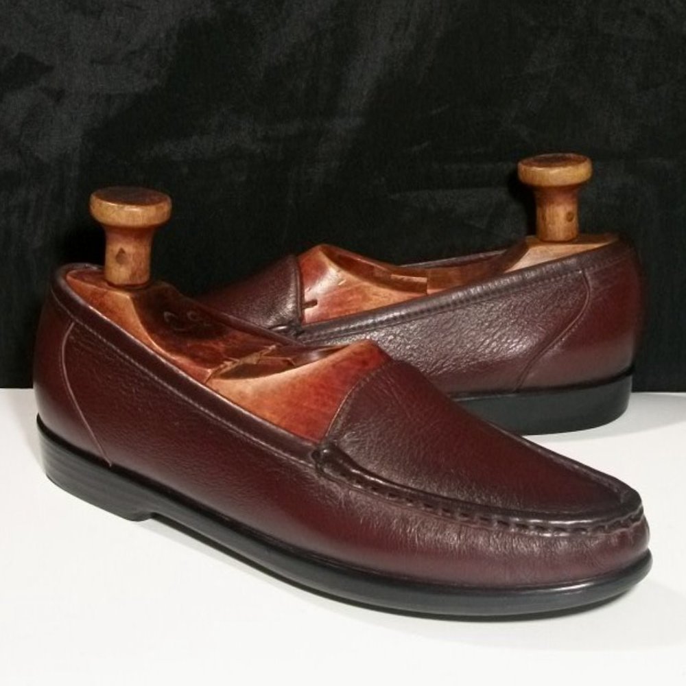 SAS SIMPLIFY BURGUNDY PREMIUM LEATHER TRIPAD COMFORT LOAFERS 8.5S $145